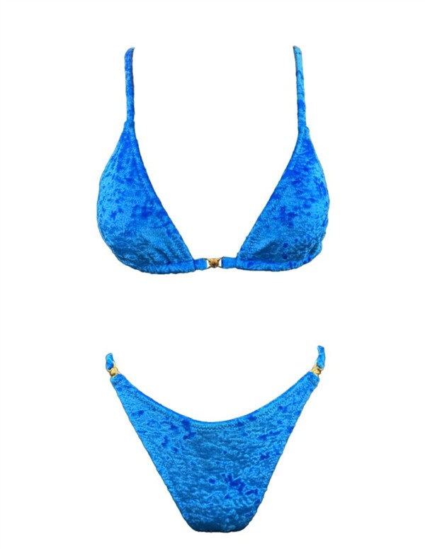 EMMA 948 VELVET SHELL TRIANGLE BIKINI OCEAN